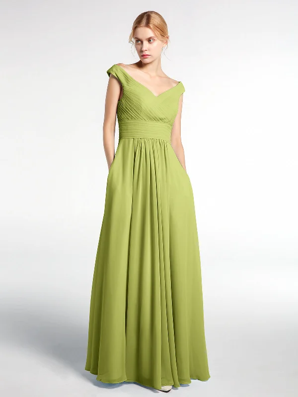 Off shoulder V-neck Maxi Dress with Pockets-Clover Comfortable Long-Sleeve Maxi Dress Off shoulder V-neck Maxi Dress with Pockets-Clover Comfortable Long-Sleeve Maxi Dress