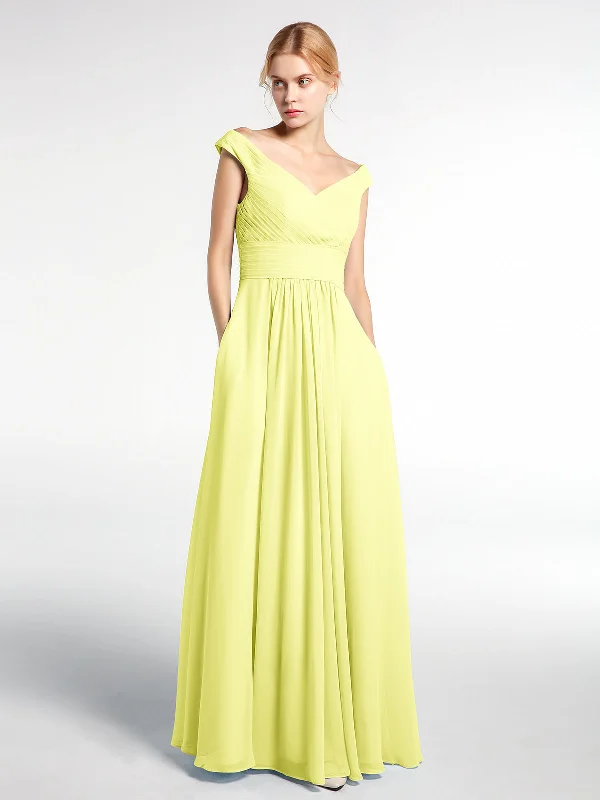 Off shoulder V-neck Maxi Dress with Pockets-Daffodil Fashionable Asymmetrical Maxi Dress Off shoulder V-neck Maxi Dress with Pockets-Daffodil Fashionable Asymmetrical Maxi Dress