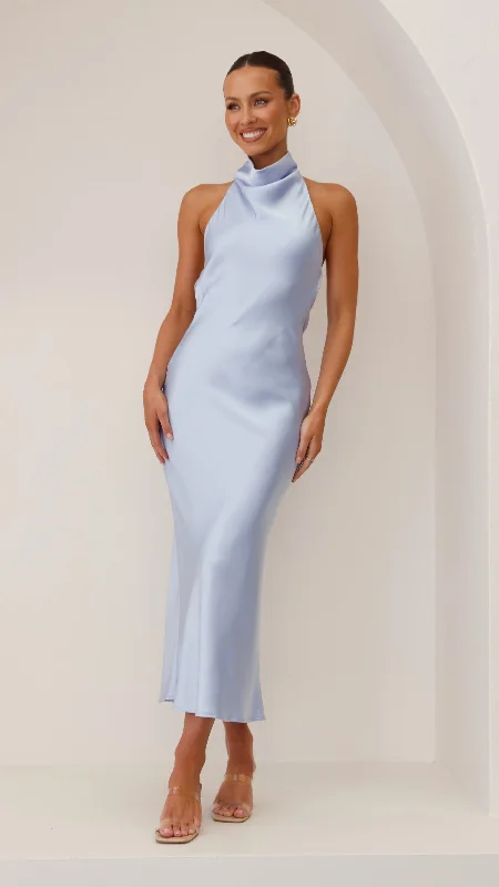 Rina Maxi Dress - Blue Trendy A-Line Maxi Dress