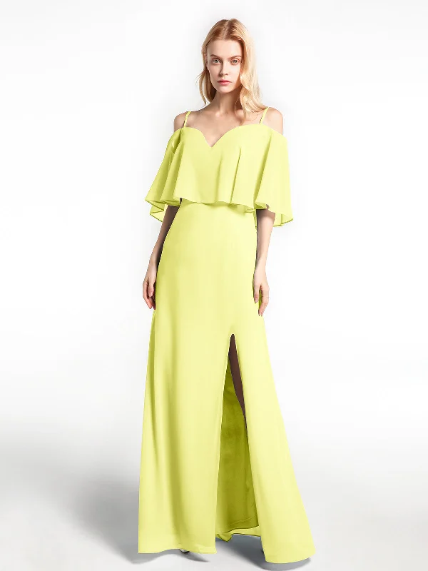 Ruffled Cold Shoulder Maxi Dress with Flounce Overlay Daffodil Chic Summer Floral Maxi Dress Ruffled Cold Shoulder Maxi Dress with Flounce Overlay Daffodil Chic Summer Floral Maxi Dress