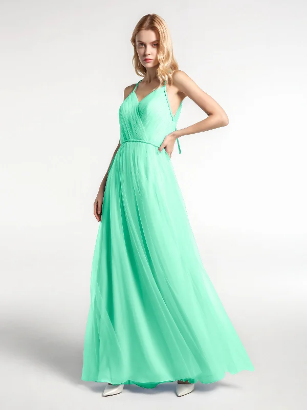 Twist Straps Tulle Maxi Dress with V Neckline Turquoise Fashionable Maxi Dress with Fringe Twist Straps Tulle Maxi Dress with V Neckline Turquoise Fashionable Maxi Dress with Fringe