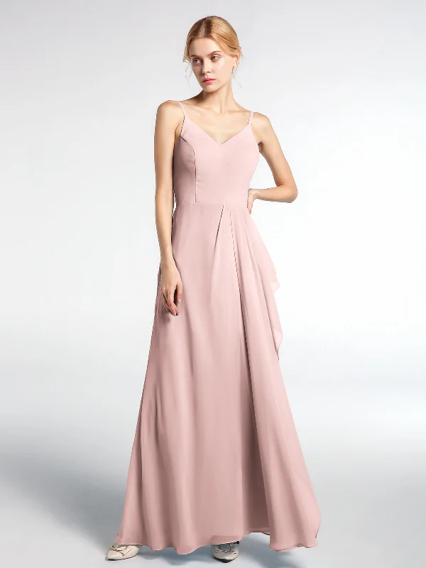 V-neck Chiffon Simple Maxi Dress with Spaghetti Straps-Dusty Rose Chic Summer Maxi Dress V-neck Chiffon Simple Maxi Dress with Spaghetti Straps-Dusty Rose Chic Summer Maxi Dress