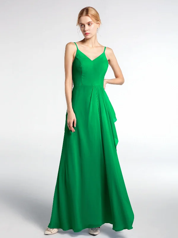 V-neck Chiffon Simple Maxi Dress with Spaghetti Straps-Emerald Elegant Sleeveless Maxi Dress V-neck Chiffon Simple Maxi Dress with Spaghetti Straps-Emerald Elegant Sleeveless Maxi Dress