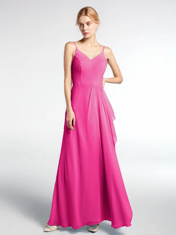 V-neck Chiffon Simple Maxi Dress with Spaghetti Straps-Fuchsia Elegant Velvet Maxi Dress V-neck Chiffon Simple Maxi Dress with Spaghetti Straps-Fuchsia Elegant Velvet Maxi Dress