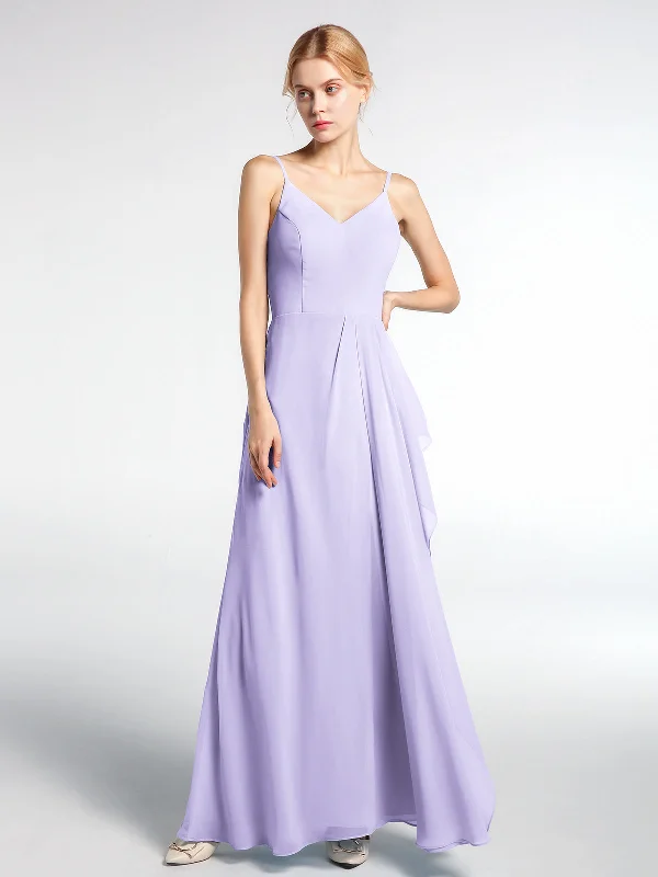 V-neck Chiffon Simple Maxi Dress with Spaghetti Straps-Lilac Comfortable Maxi Dress with Slits V-neck Chiffon Simple Maxi Dress with Spaghetti Straps-Lilac Comfortable Maxi Dress with Slits