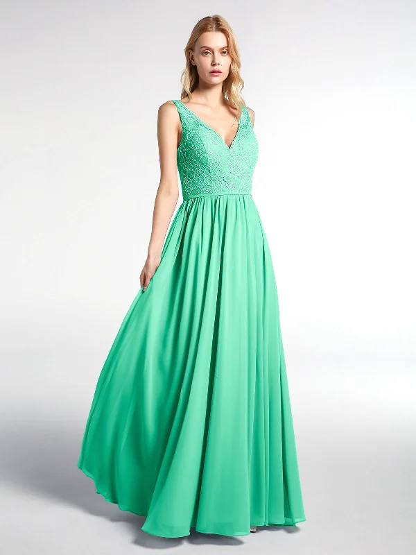 V-neck Lace Top Chiffon Skirt Maxi Dress-Turquoise Fashionable Chiffon Tiered Maxi Dress V-neck Lace Top Chiffon Skirt Maxi Dress-Turquoise Fashionable Chiffon Tiered Maxi Dress