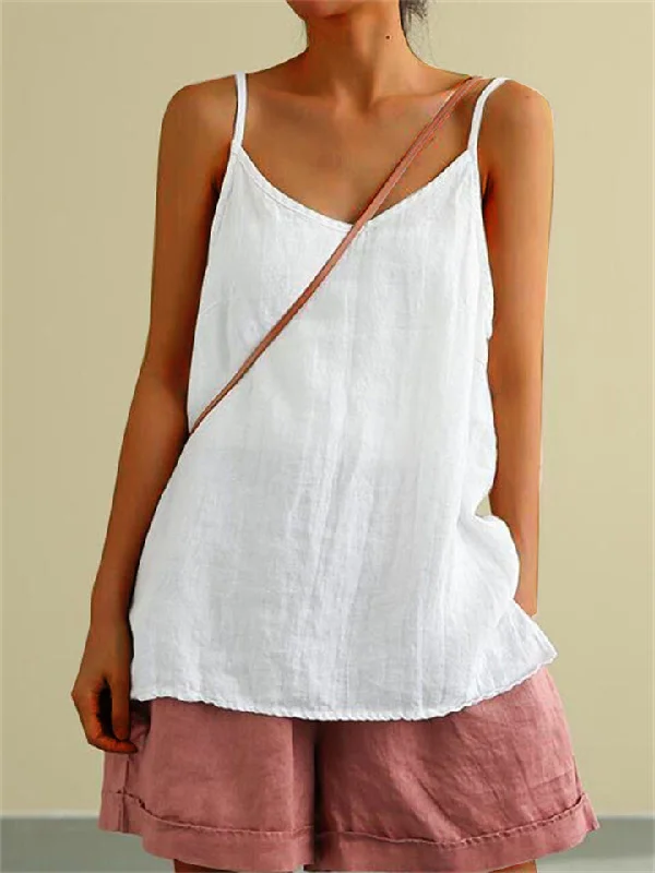 hoombox Cotton and Linen Camisole Undershirt Women's Summer New Loose Linen Lining Sleeveless Hundred with Bottoming Tops Spandex Blend Rayon Blend Denim Blend hoombox Cotton and Linen Camisole Undershirt Women's Summer New Loose Linen Lining Sleeveless Hundred with Bottoming Tops Spandex Blend Rayon Blend Denim Blend