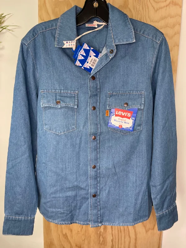 Levis women vintage original western shirts 66711-0001 V-Neck T-Shirt Long Sleeve Cotton Levis women vintage original western shirts 66711-0001 V-Neck T-Shirt Long Sleeve Cotton