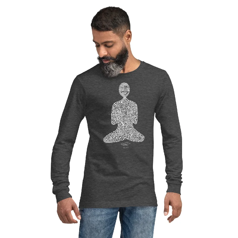Meditation T Unisex Long Sleeve Tee Layered Multi-layer Single Layer