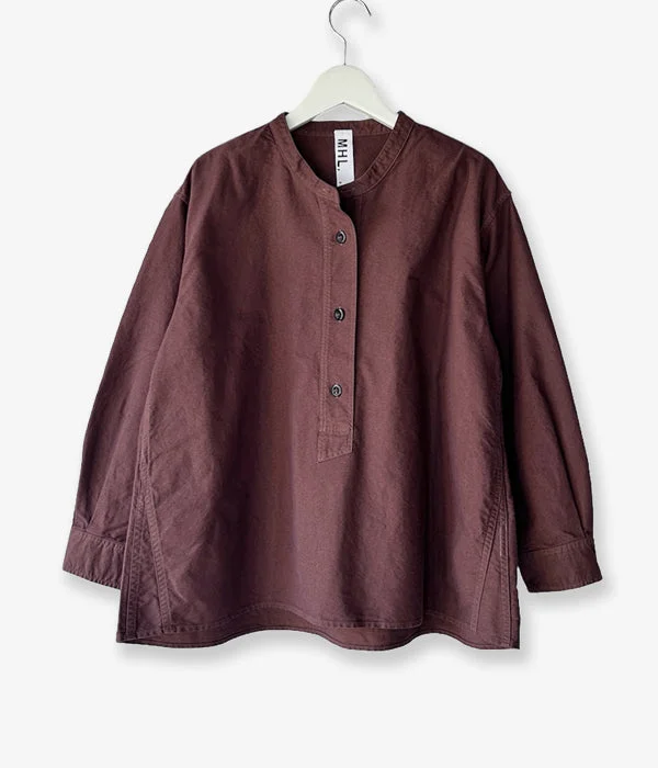 MHL./SOFT HOPSACK P/O SHIRT WOMENS (BROWN) Cozy Warm Stylish