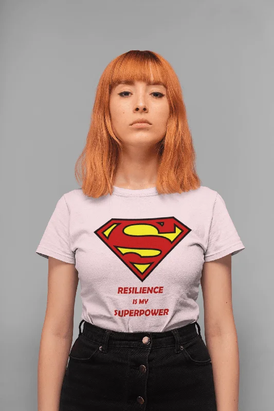 WOMEN'S RESILIENCE IS MY SUPERPOWER ORGANIC COTTON T-SHIRT Iron Safe Non-Iron Wrinkle Free WOMEN'S RESILIENCE IS MY SUPERPOWER ORGANIC COTTON T-SHIRT Iron Safe Non-Iron Wrinkle Free