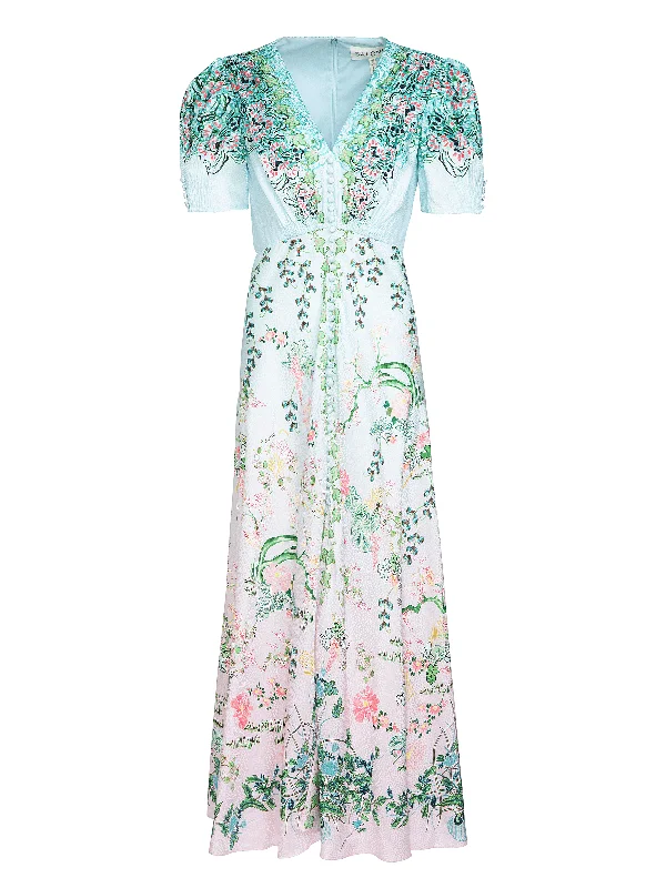 Lea Long Dress in Willow Garden