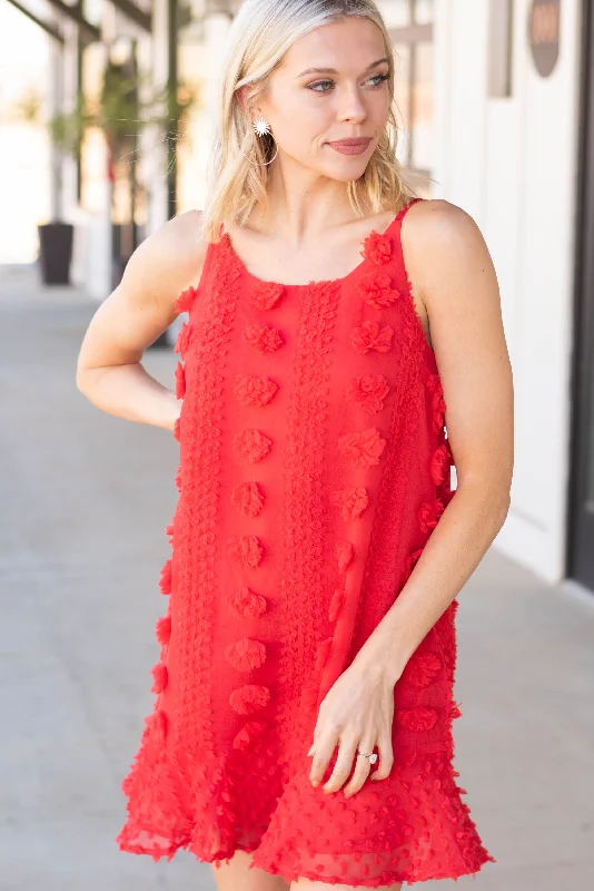 Dream In Details Red Embellished Dress