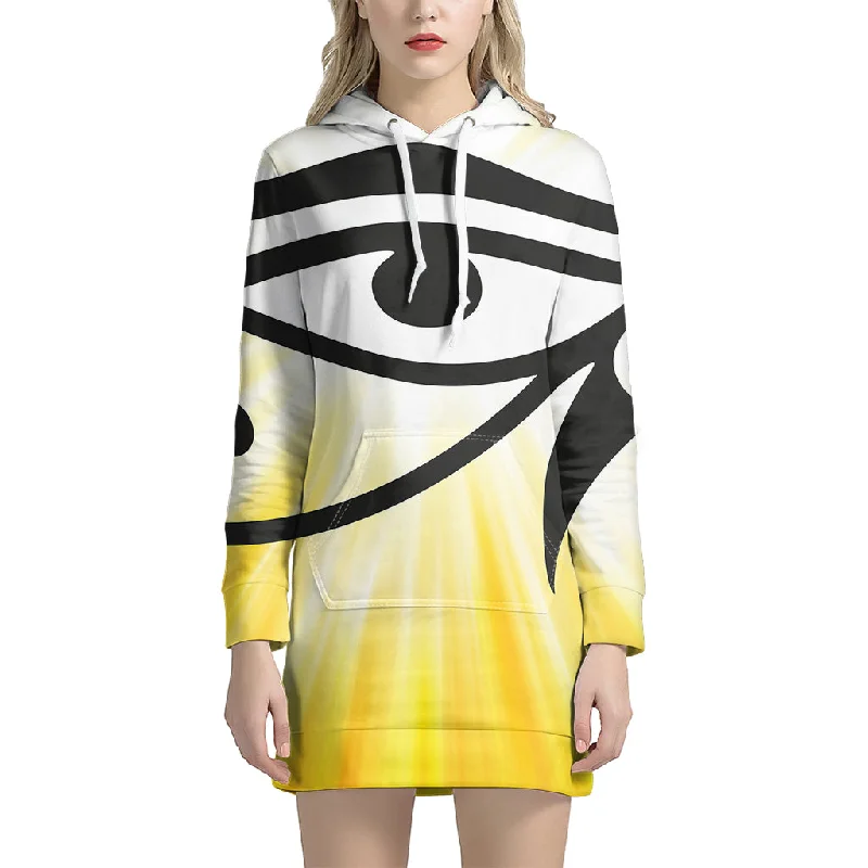 Eye Of Horus Symbol Print Pullover Hoodie Dress