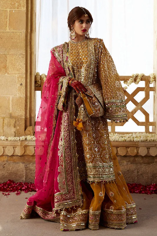 Organza Gharara Kameez Dupatta Pakistani Mehndi Dress
