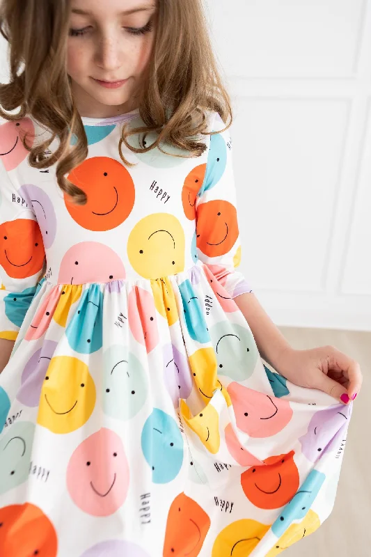 3/4 Pocket Twirl Dress