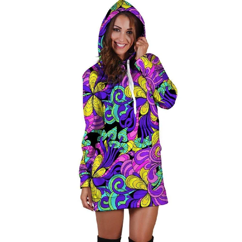 Hippie Psychedelic Mushroom Hoodie Dress