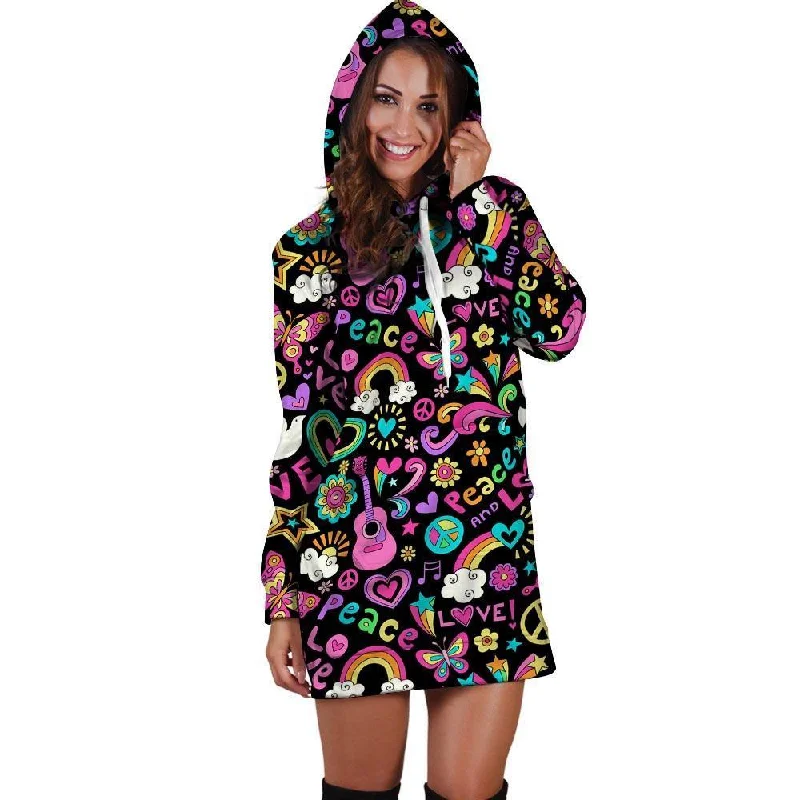 Hippie Retro Hoodie Dress