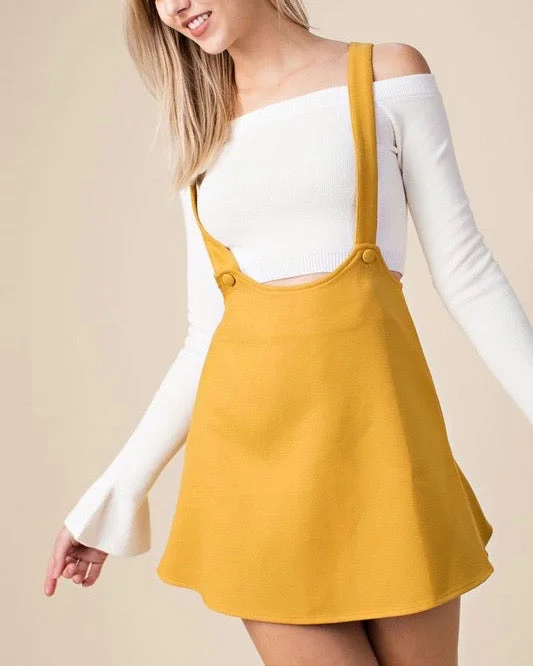 Honey Belle - Overall Skater Dress in Yellow