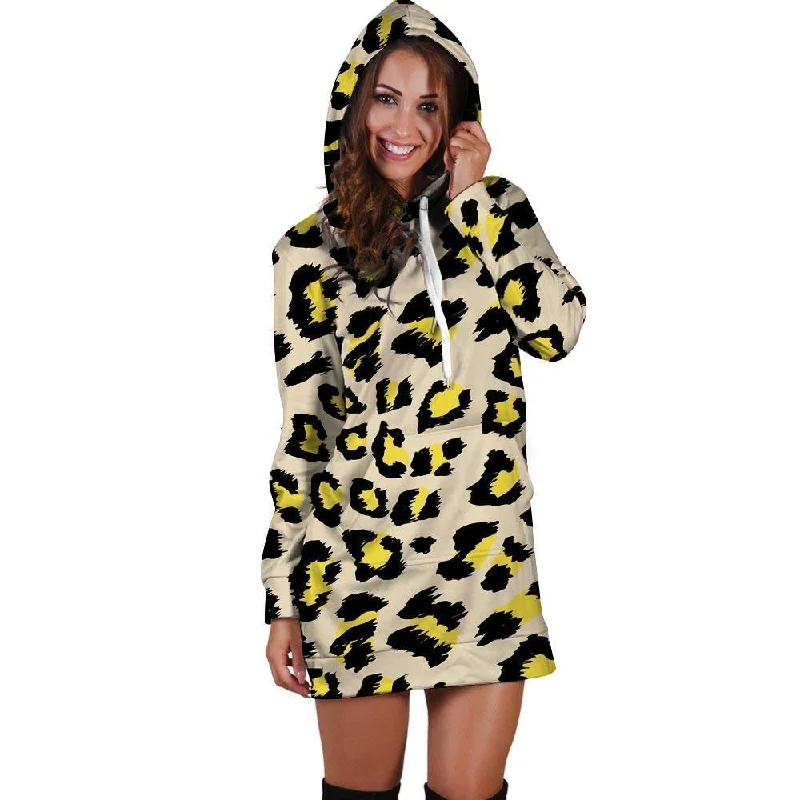 Leopard Print Hoodie Dress