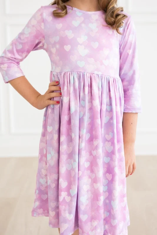 3/4 Sleeve Pocket Twirl Dress