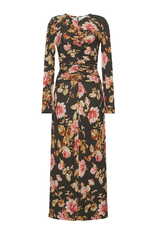 Maisy Dress in Altha Flora Olive