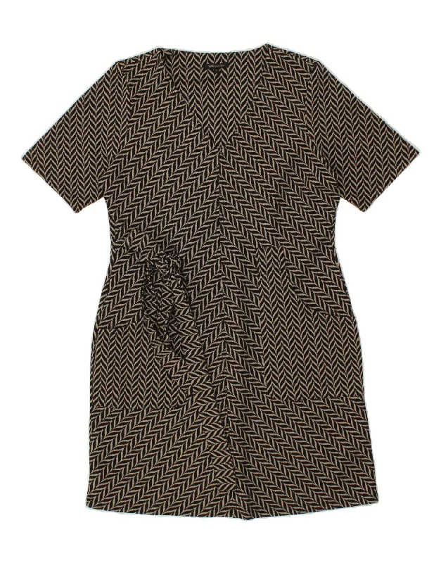 NEXT Womens Sheath Dress UK 16 Large Grey Chevron Polyester