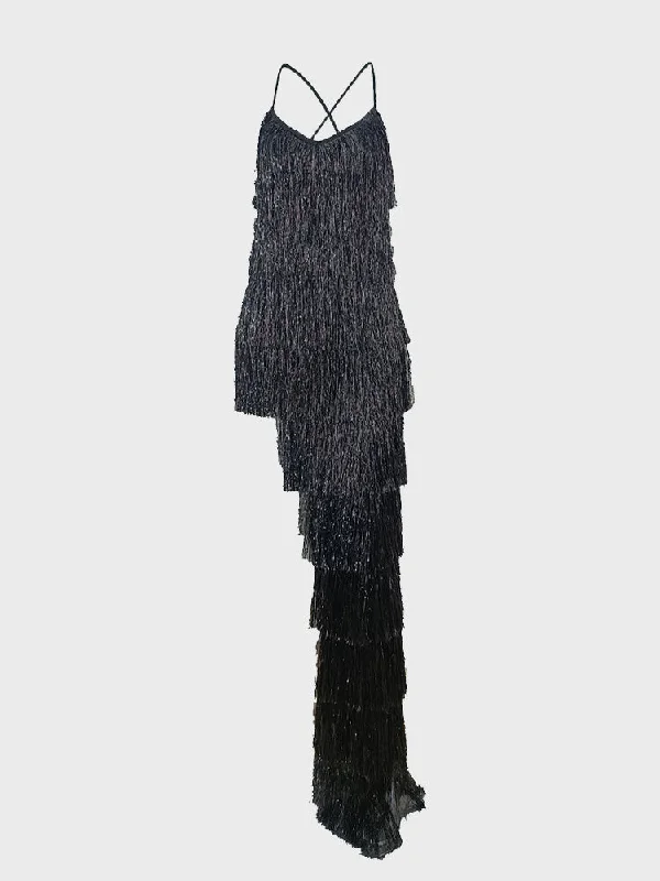 Tassel Long Slit Dress