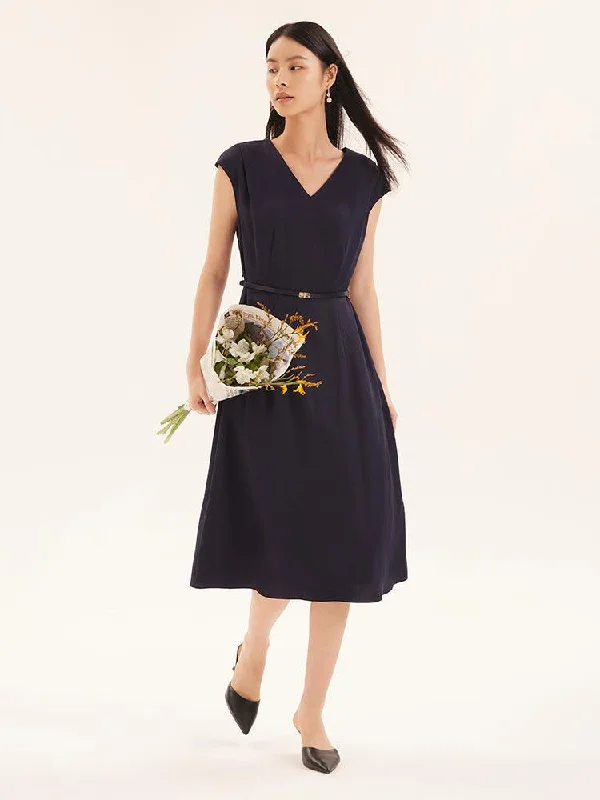 V-neck Tencel Dress