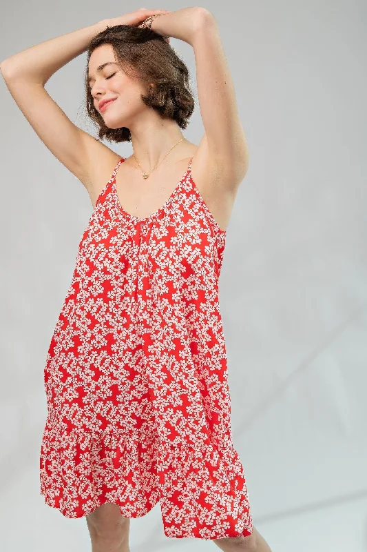 Blue Zone Planet | Betty's Floral Printed Wool Peach Cami Mini Dress Comfortable Shift Mini Dress Blue Zone Planet | Betty's Floral Printed Wool Peach Cami Mini Dress Comfortable Shift Mini Dress