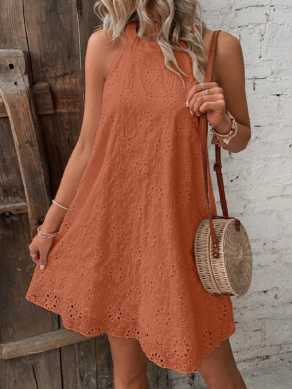 Blue Zone Planet | Eyelet Grecian Neck Mini Dress Stylish Spaghetti Strap Mini Dress Blue Zone Planet | Eyelet Grecian Neck Mini Dress Stylish Spaghetti Strap Mini Dress