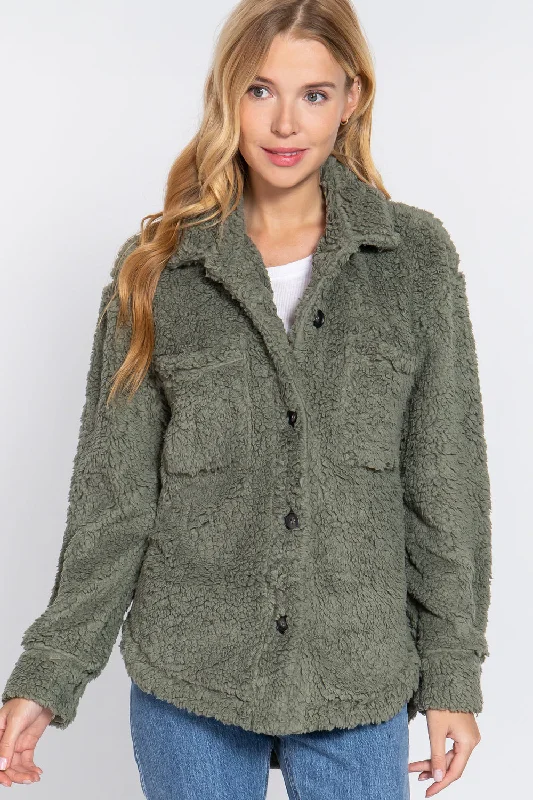 Long Slv Flap Pocket Oversize Jacket Faux Fur Jacket Real Fur Jacket Shearling Jacket Long Slv Flap Pocket Oversize Jacket Faux Fur Jacket Real Fur Jacket Shearling Jacket