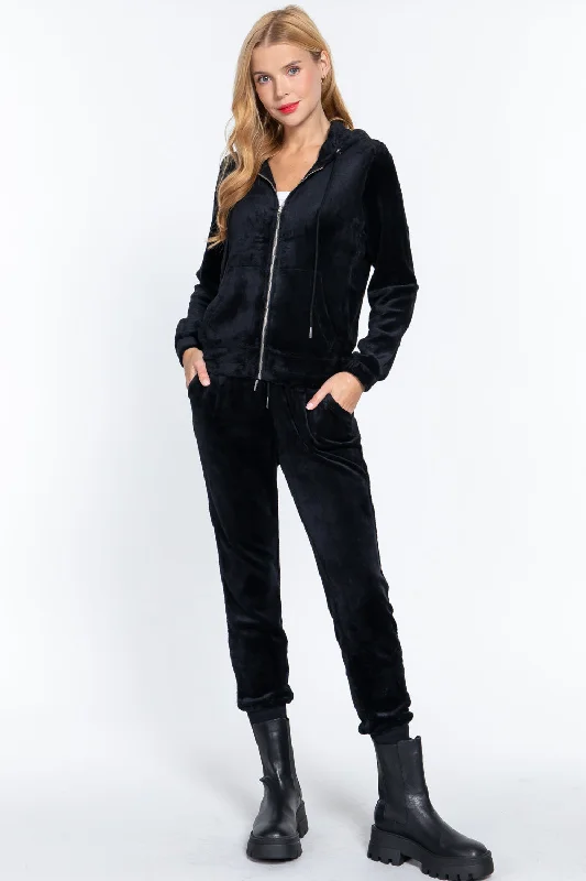 Faux Fur Jacket & Jogger Pants Set Collared Jacket Crew Neck Jacket Turtle Neck Jacket