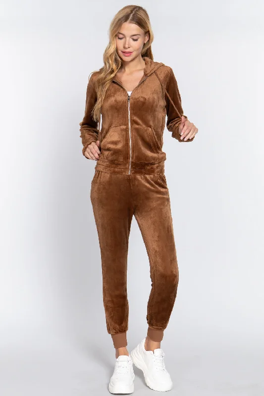 Faux Fur Jacket & Jogger Pants Set Rayon Fabric Velvet Fabric Corduroy Fabric