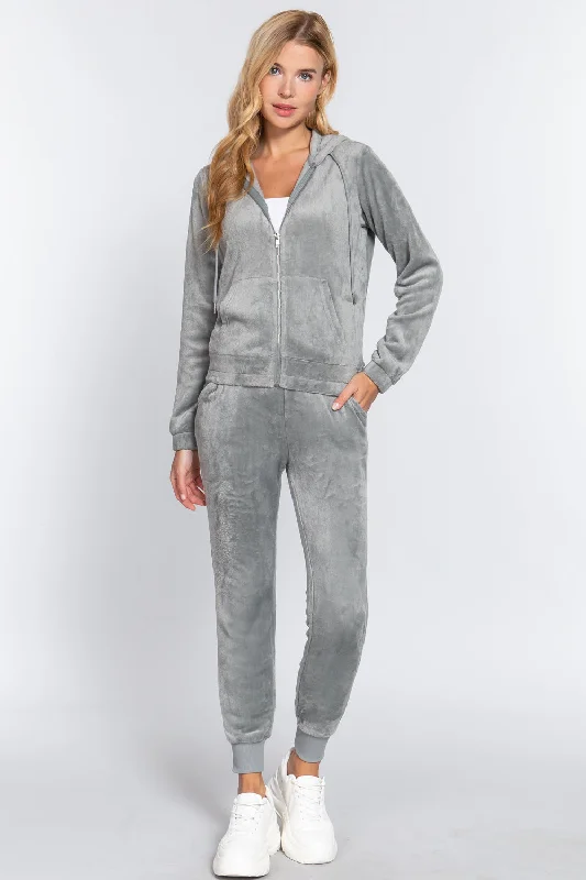Faux Fur Jacket & Jogger Pants Set Appliqued Jacket Beaded Jacket Sequined Jacket