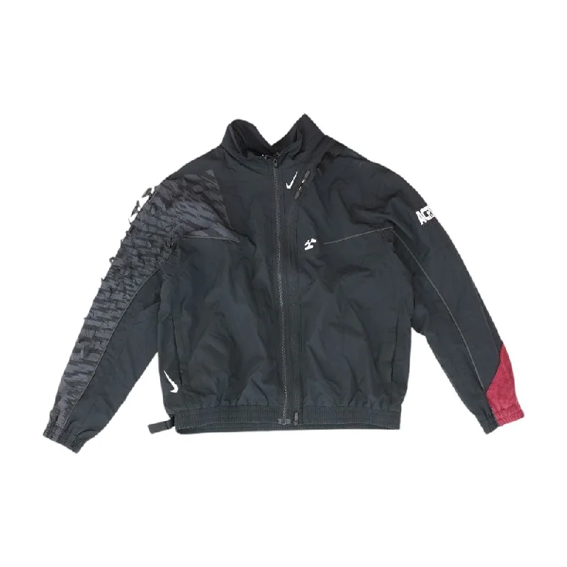 Black Solid Jacket Denim Fabric Leather Fabric Suede Fabric
