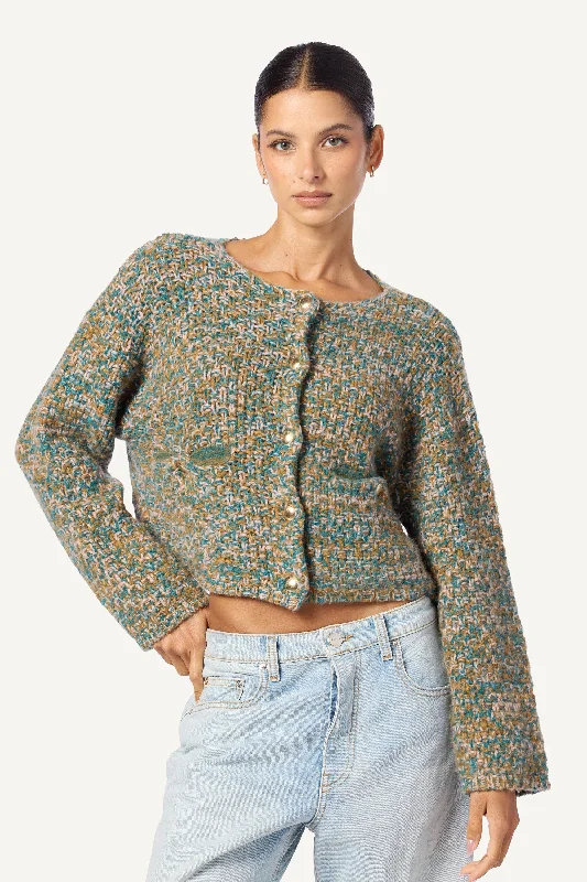 CHARLENE CASHMERE CROPPED WELT POCKET JACKET | MATTE GOLD MULTI Denim Jacket Leather Jacket Suede Jacket CHARLENE CASHMERE CROPPED WELT POCKET JACKET | MATTE GOLD MULTI Denim Jacket Leather Jacket Suede Jacket