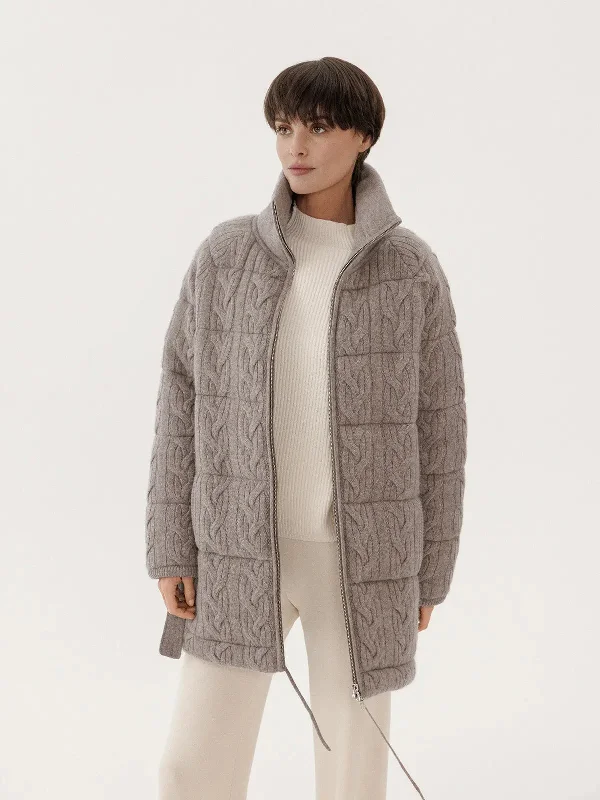 Knitted cashmere down jacket Mesh Jacket Canvas Jacket Denim Jacket