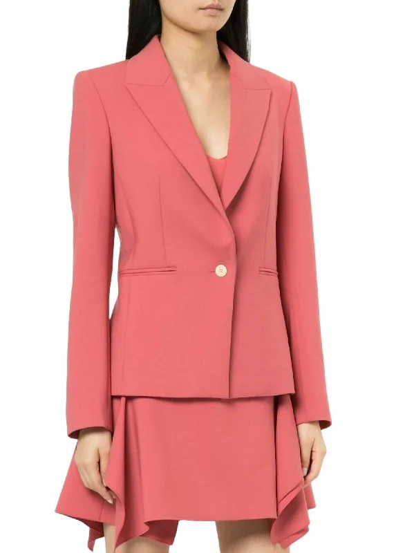 Double Wool Professional Blazer Jacket In Pink One-Shoulder Jacket Off-the-Shoulder Jacket Asymmetrical Jacket Double Wool Professional Blazer Jacket In Pink One-Shoulder Jacket Off-the-Shoulder Jacket Asymmetrical Jacket