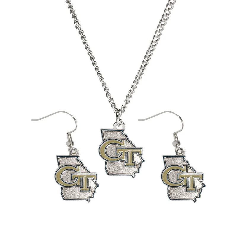Georgia Tech Yellow Jackets Set-State Earrings/Necklace Rayon Fabric Velvet Fabric Corduroy Fabric Georgia Tech Yellow Jackets Set-State Earrings/Necklace Rayon Fabric Velvet Fabric Corduroy Fabric