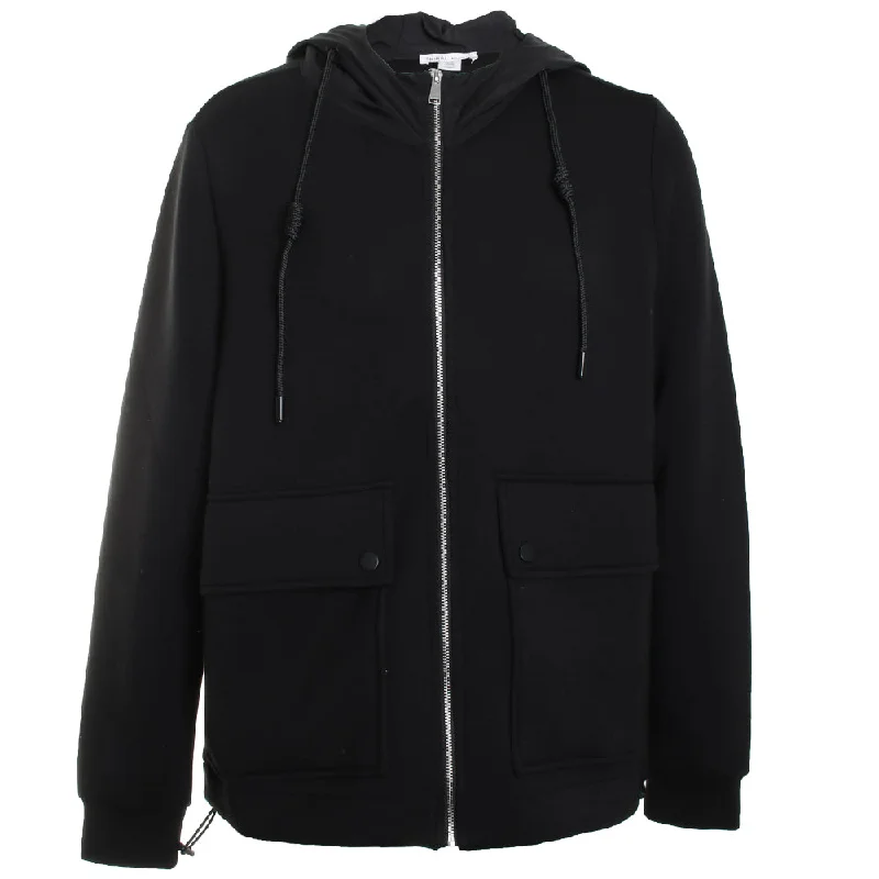 Hooded Zip Jacket Wool Fabric Cashmere Fabric Tweed Fabric