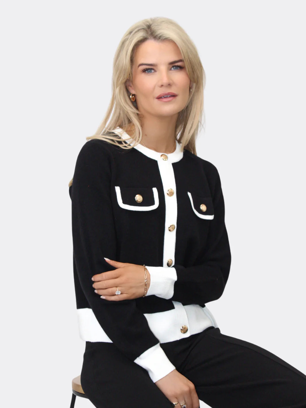 Kate And Pippa Coco knit Cardigan/Jacket. Black Red White Zippered Jacket Buttoned Jacket Snapped Jacket Kate And Pippa Coco knit Cardigan/Jacket. Black Red White Zippered Jacket Buttoned Jacket Snapped Jacket