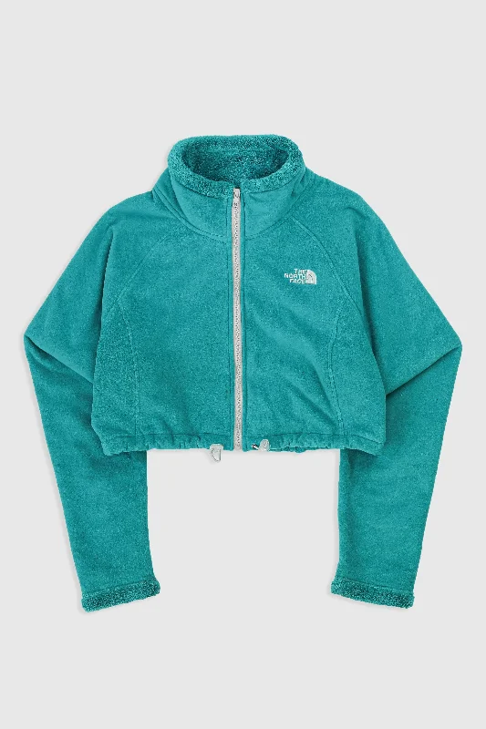 Rework North Face Crop Fleece Jacket - L Herringbone Jacket Houndstooth Jacket Plaid Jacket Rework North Face Crop Fleece Jacket - L Herringbone Jacket Houndstooth Jacket Plaid Jacket