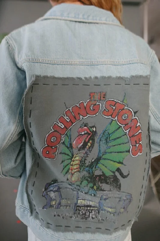 Rolling Stones Dragon Stadium Hand Stitched Denim Jacket Plaid Jacket Tartan Jacket Houndstooth Jacket Rolling Stones Dragon Stadium Hand Stitched Denim Jacket Plaid Jacket Tartan Jacket Houndstooth Jacket