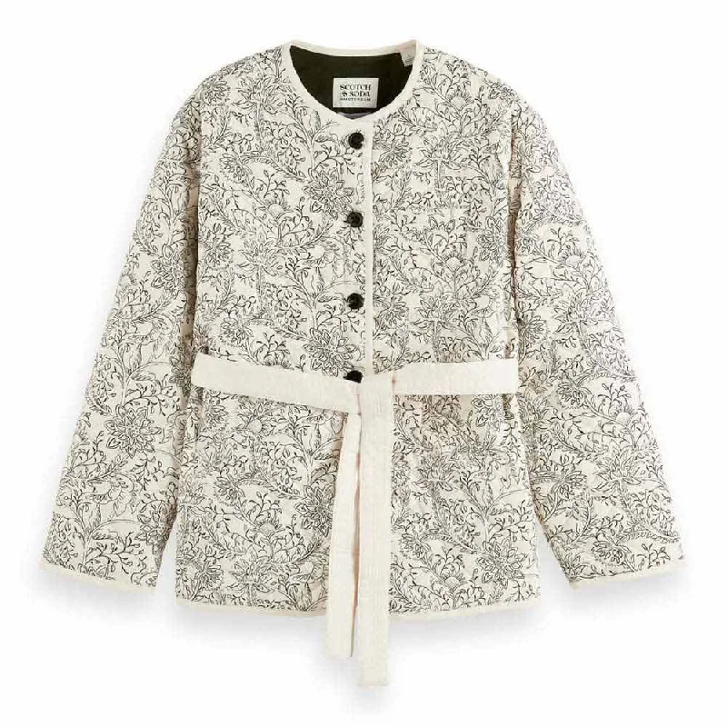 Scotch & Soda Quilted Belted Jacket in Organic Cotton - Combo M Insulated Jacket Fitted Jacket Loose Jacket Scotch & Soda Quilted Belted Jacket in Organic Cotton - Combo M Insulated Jacket Fitted Jacket Loose Jacket