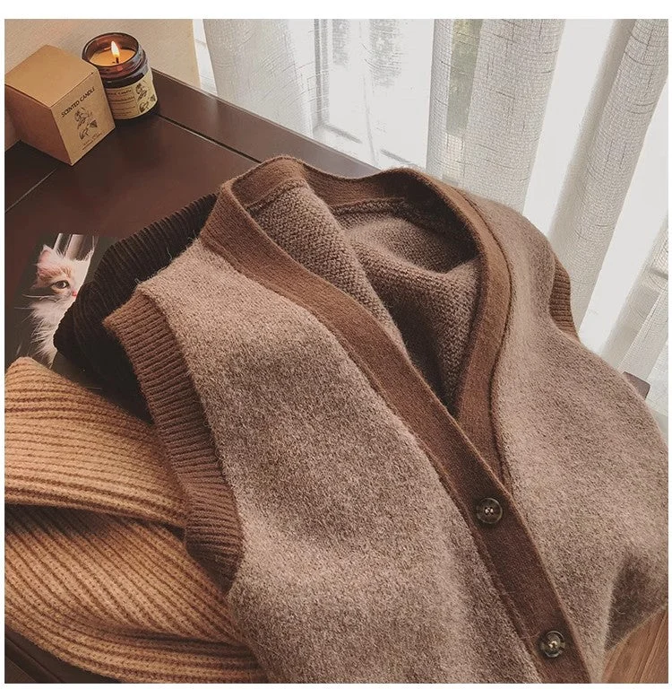 sweater vest new style women's outer knitted vest sleeveless v-neck vest jacket S4989 Hooded Jacket Caped Jacket Shawl Collar Jacket sweater vest new style women's outer knitted vest sleeveless v-neck vest jacket S4989 Hooded Jacket Caped Jacket Shawl Collar Jacket