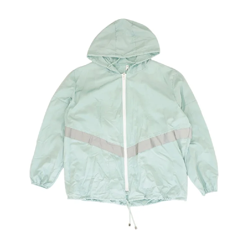 Turquoise Solid Rain Jacket Print Jacket Jacquard Jacket Embroidered Jacket