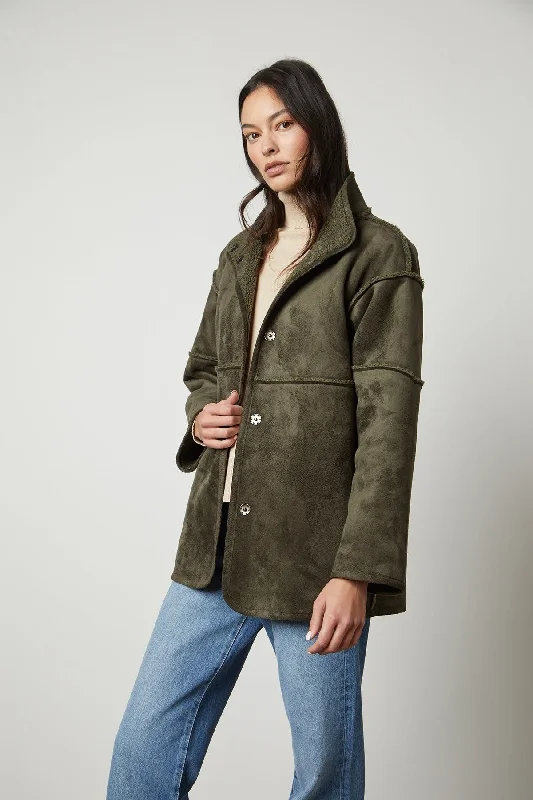 Velvet by Graham & Spencer Albany 03 Luxe Sherpa Reversible Jacket | Army Quilted Jacket Puffer Jacket Insulated Jacket Velvet by Graham & Spencer Albany 03 Luxe Sherpa Reversible Jacket | Army Quilted Jacket Puffer Jacket Insulated Jacket