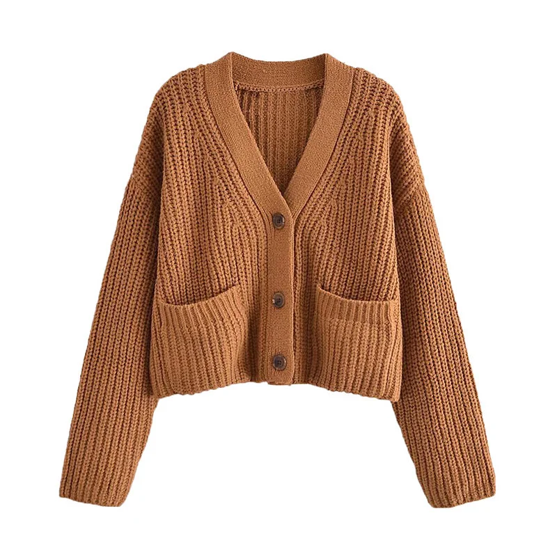 Versatile V-neck pocket sweater sweater sweater jacket 7758 Knit Fabric Woven Fabric Fleece Fabric Versatile V-neck pocket sweater sweater sweater jacket 7758 Knit Fabric Woven Fabric Fleece Fabric