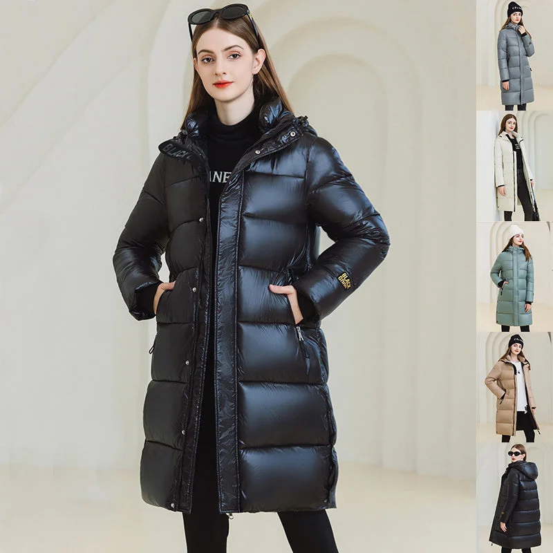 Winter Warm Hooded Coat With Pockets Fashion Simple Long Cotton Jacket Solid Color Outwear Women's Clothing Denim Jacket Leather Jacket Suede Jacket Winter Warm Hooded Coat With Pockets Fashion Simple Long Cotton Jacket Solid Color Outwear Women's Clothing Denim Jacket Leather Jacket Suede Jacket